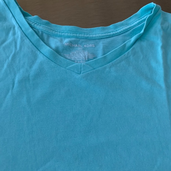 Teal Micheal Kors V-Neck T-shirt - Picture 2 of 2